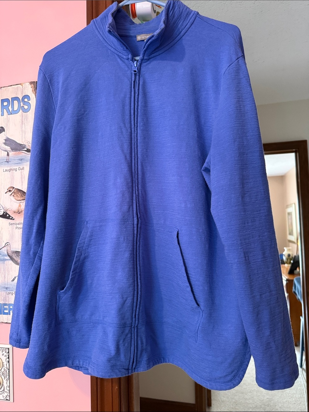 Talbots Light Blue Full-Zip Knit Jacket